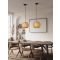 Asma Rattan & Sandy Black Steel Base LED