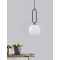 GRUS Matt Black Metal Opal Glass LED E27