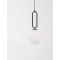 GRUS Matt Black Metal Opal Glass LED E27
