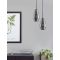 VEIRO Chrome Glass Black Metal Black Fab