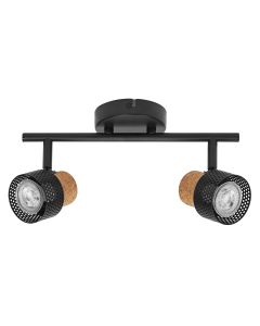 DECOR SPOT CORK 2X3.4W 927 GU10 BK LEDV