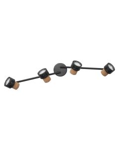 DECOR SPOT CORK 4X3.4W 927 GU10 BK LEDV
