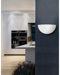 ANCO Wall Lamp Satinated White Glass Chr