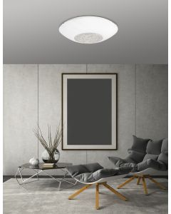ERA Ceiling Light White Glass & Crystal