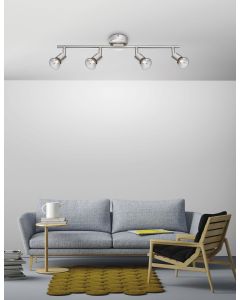 BASE Satin Nickel Metal LED GU10 4x5 Wat