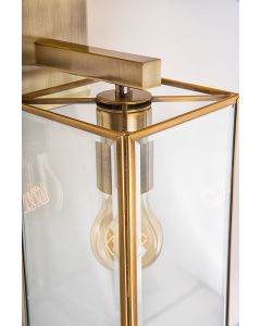 FLAVIO Antique Metal Brass Clear Glass L