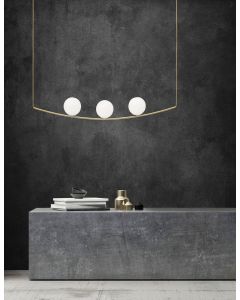 VITTON Brass Metal White Glossy Glass Br