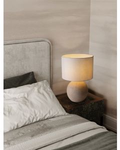 NAGOMI Beige Aged Ceramic & Fabric Shade