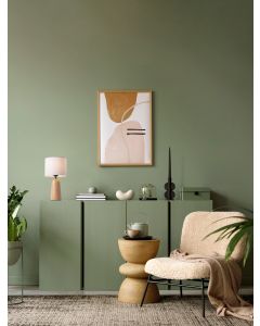 Oby Linen Fabric Shade & Natural Wood L