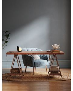 Kamen Sandy Black Metal & Straw Shade L