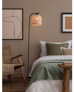 Intra Natural Bamboo & Black Metal LED