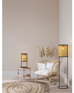 Erto Sandy Black Steel & Rattan LED E27