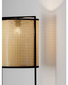 Erto Sandy Black Steel & Rattan LED E27