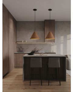 JOELLE Rough Oak Papier-Mâché LED E27 1x