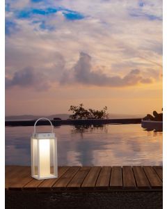 VERHAL White Aluminium & Clear Glass LED
