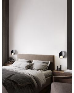 Minim Sandy Black Steel & Opal Glass LED