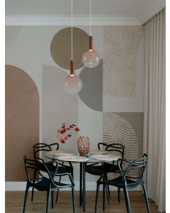 Nostos Triac Dimmable Pink Glass Gold M