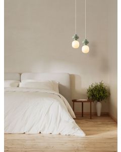 Clio Green Ceramic & Opal Glass Matt Whi