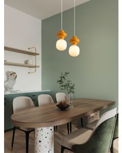 Clio Orange Ceramic & Opal Glass Matt Wh