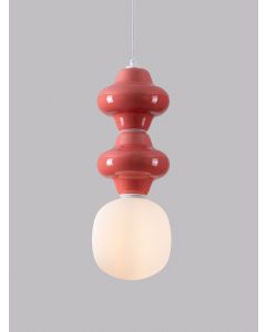 Clio Red Ceramic & Opal Glass Matt White