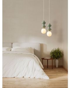 Clio Green Ceramic & Opal Glass Matt Whi