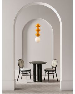 Clio Orange Ceramic & Opal Glass Matt Wh