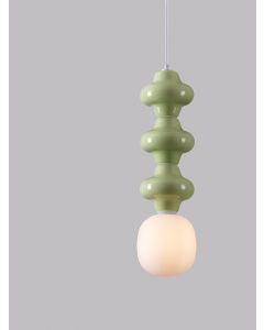 Clio Green Ceramic & Opal Glass Matt Whi