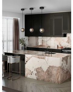 Las Sandy Black & Gold Metal Smoky Gray