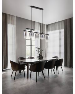 Aelia Matt Black Metal & Smoky Gray Glas