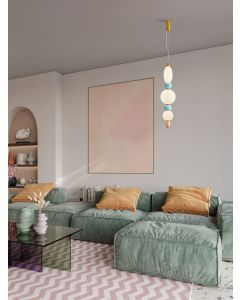 Obrie Brass Gold Metal Orange, Blue &Pur