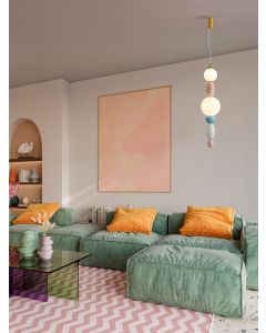 Obrie Brass Gold Metal Orange & Blue Cer