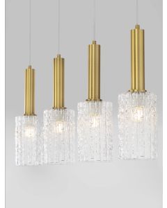 Certa Clear Structured Glass Brass Gold