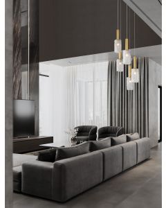 Certa Clear Structured Glass Brass Gold