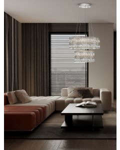 NUVIA Triac Dimmable Chrome Metal & Crys