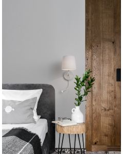 SAGE White Aluminium White Fabric Shade
