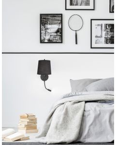 SAGE Black Aluminium Black Fabric Shade
