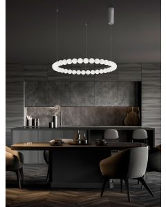PERLA Triac Dimmable Chrome Metal & Opal