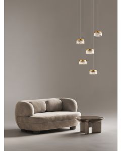 Bion Brass Gold Metal & Clear Acrylic L