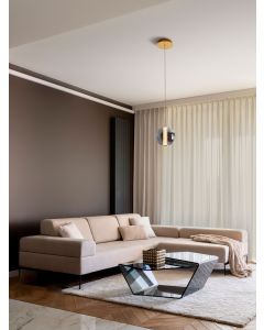 Navi Brass Gold Metal & smoky gray glass