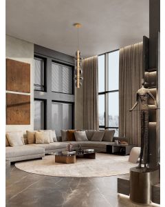 Navi Brass Gold Metal & smoky gray glass