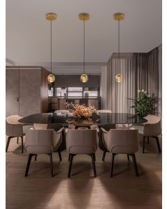 Licio Gold Metal & Blown Glass LED 4 Wa