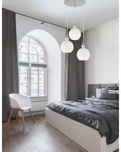 ODELL Chrome Aluminium Opal Glass LED E1