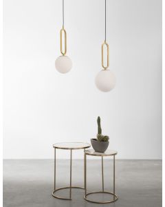 GRUS Brass Metal Opal Glass LED E27 1x12