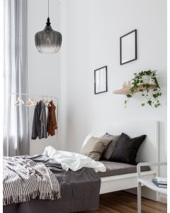 LONI Matt Black Metal Smoky Gray Glass L