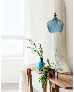 LONI Matt Black Metal Dark Blue Glass LE