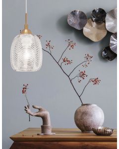 VARIO Clear Glass & Satin Gold Metal LED