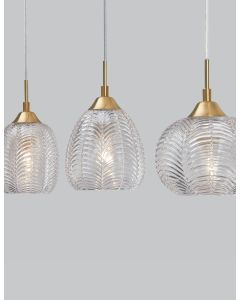 VARIO Clear Glass & Satin Gold Metal LED