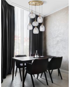 VARIO Clear Glass& Satin Gold Metal LED