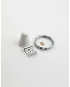 White Aluminium Suspension Kit 2m Wire