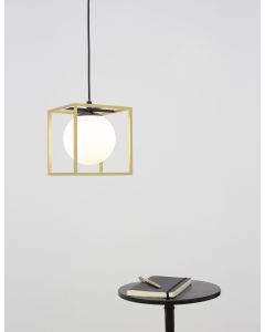 JULIET Brass & Black Metal White Opal Gl